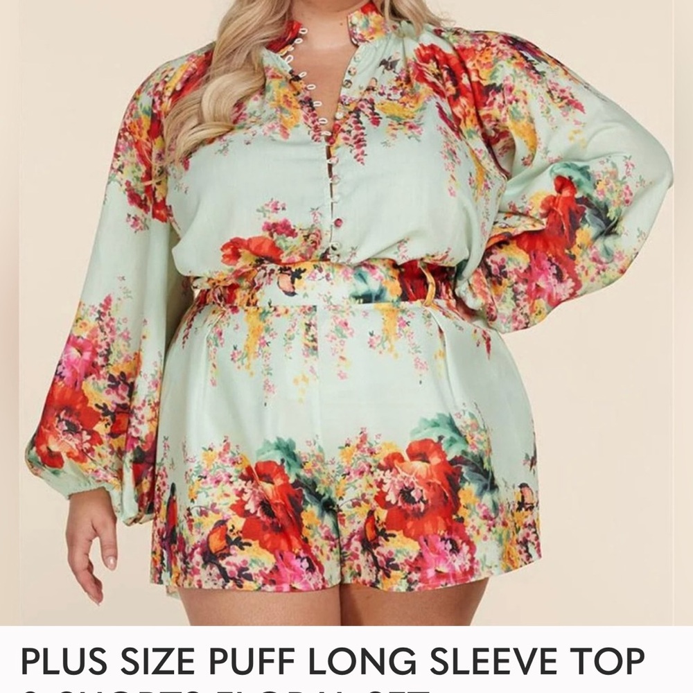 L'ATISTE Multicolor Floral Puff Sleeve Romper